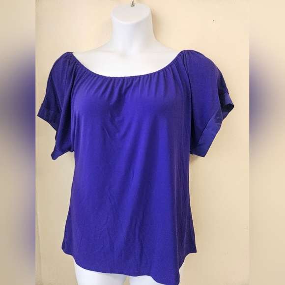 Express/ Purple Ruched Relaxed Blouse Women"s M NWT - Picture 1 of 6